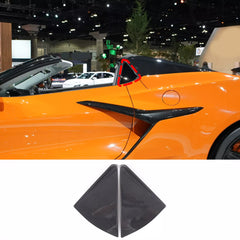 Carbon Fiber Rear Triangle Panel Trim Cover - Corvette C8 Convertible 20-23.