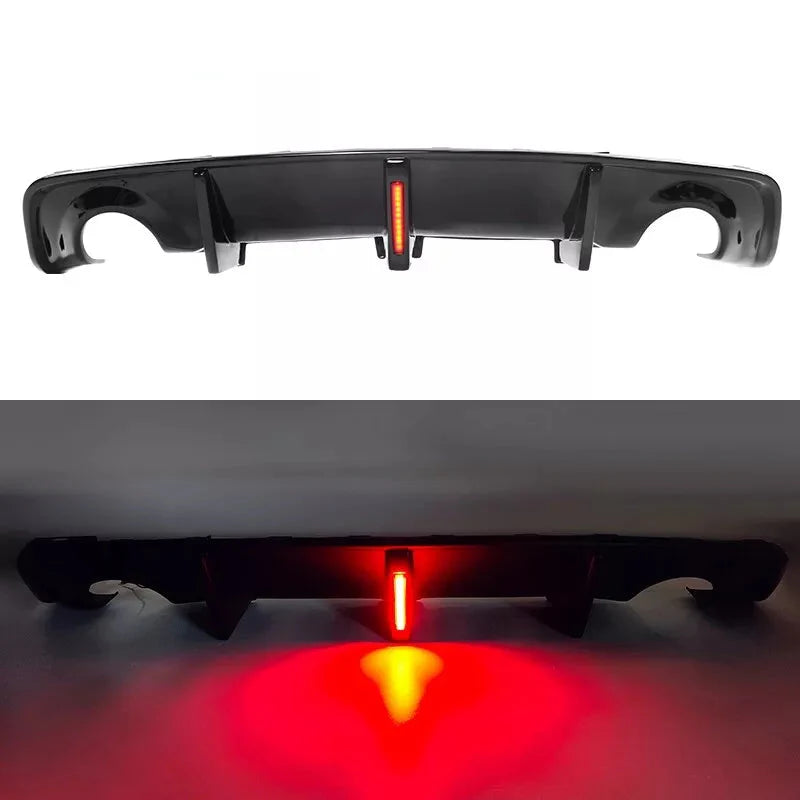Gloss Black Rear Diffuser W/ Brake Light + Apron Spat - 2020-2023 Charger Widebody.