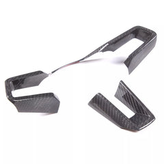 Dry Carbon Fiber Steering Wheel Cover Trim - Porsche taycan 2019-2023.