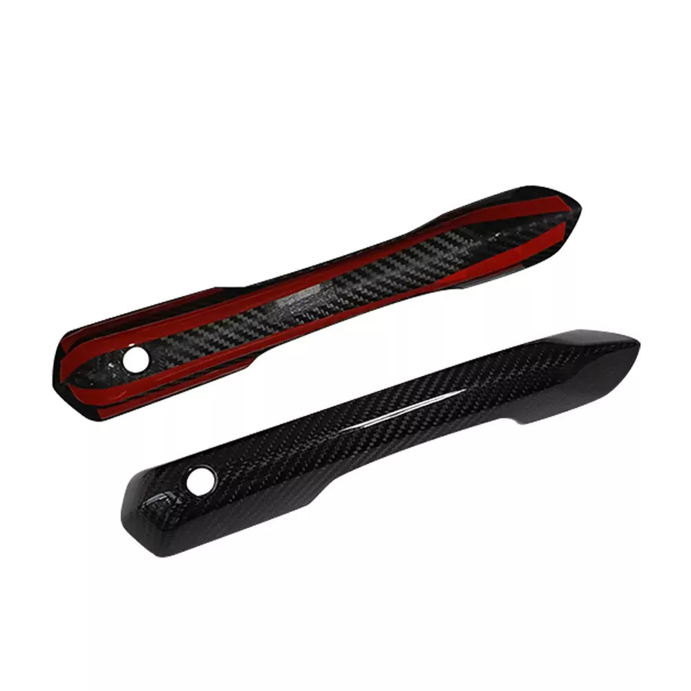 Dry Carbon Fiber Outside Door Handle Cover Trim - Ford Mustang 2024.