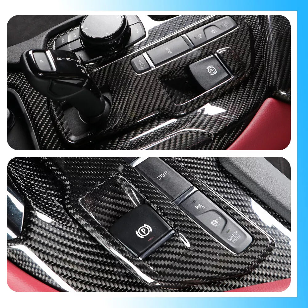 Carbon Fiber Gear Shift Panel Trim Gloss - Toyota Supra A90 MK5.