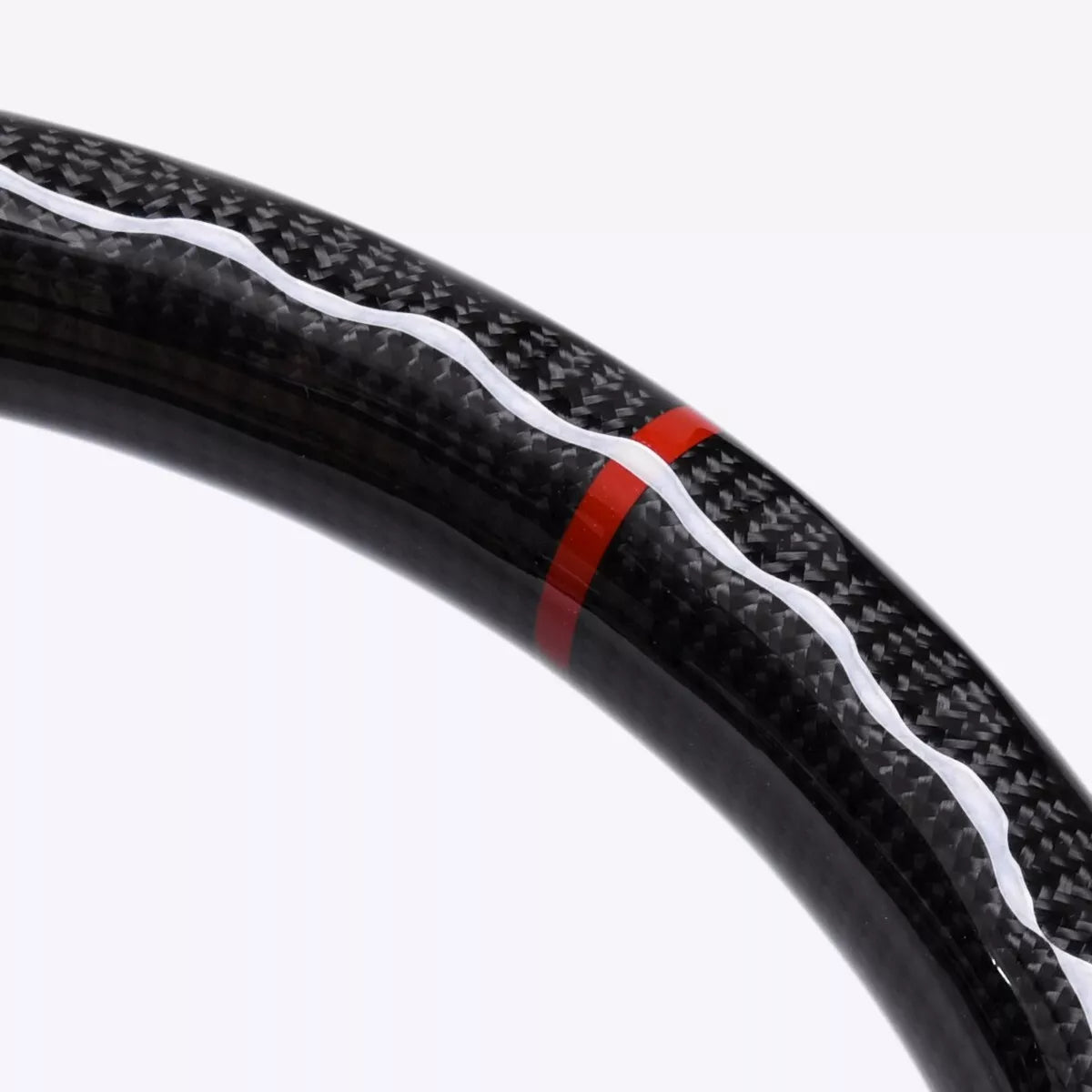 Carbon Fiber Steering Wheel w/ Red Stripe - Lexus IS250/350 & RX350.