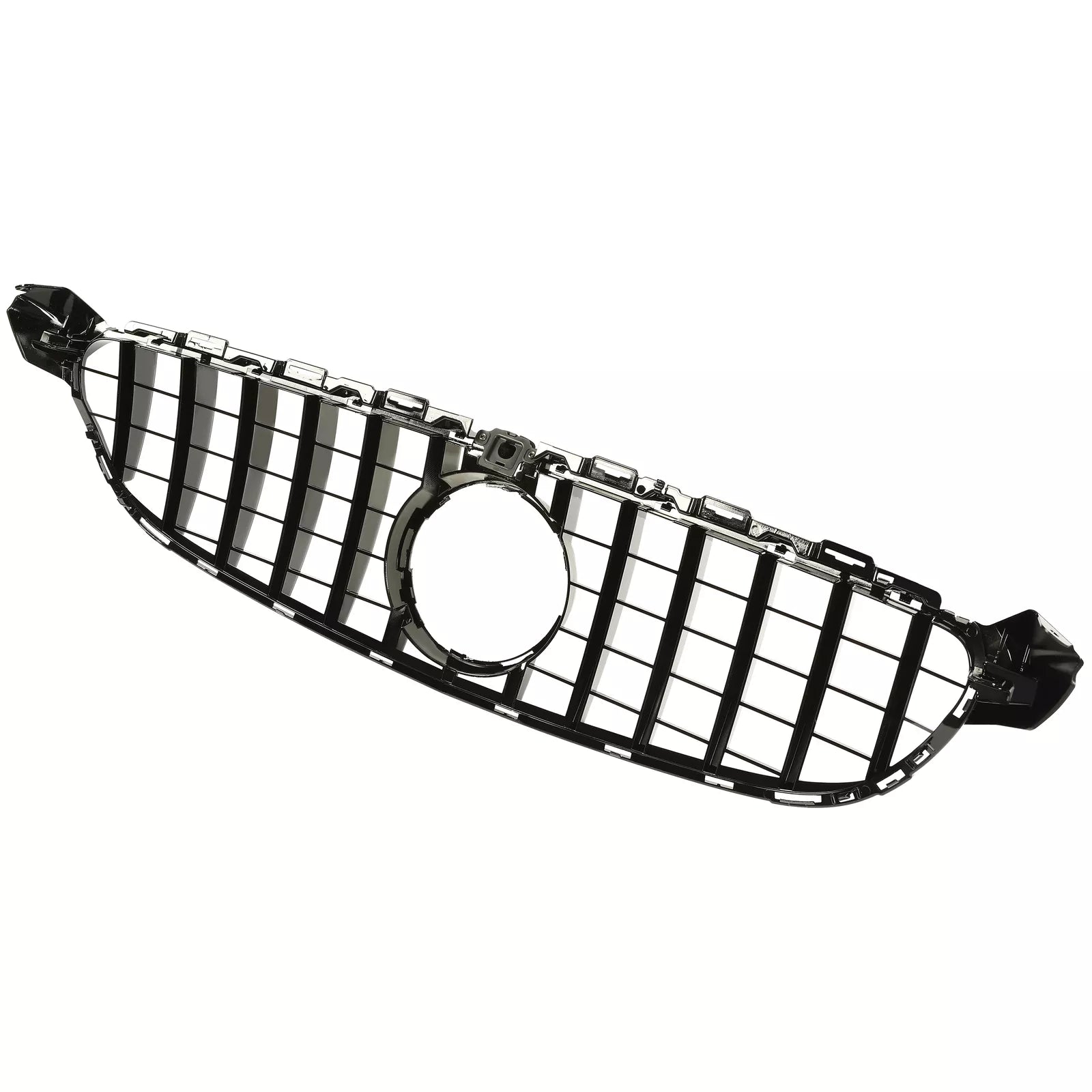 Gloss Black GT R Grille Grill For Mercedes-Benz W205 C63 C63S 2015-2018.