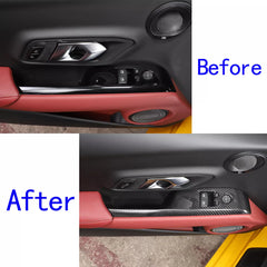Carbon Fiber Interior Window Lift Panel Trim - Toyota GR Supra 2019-2023.