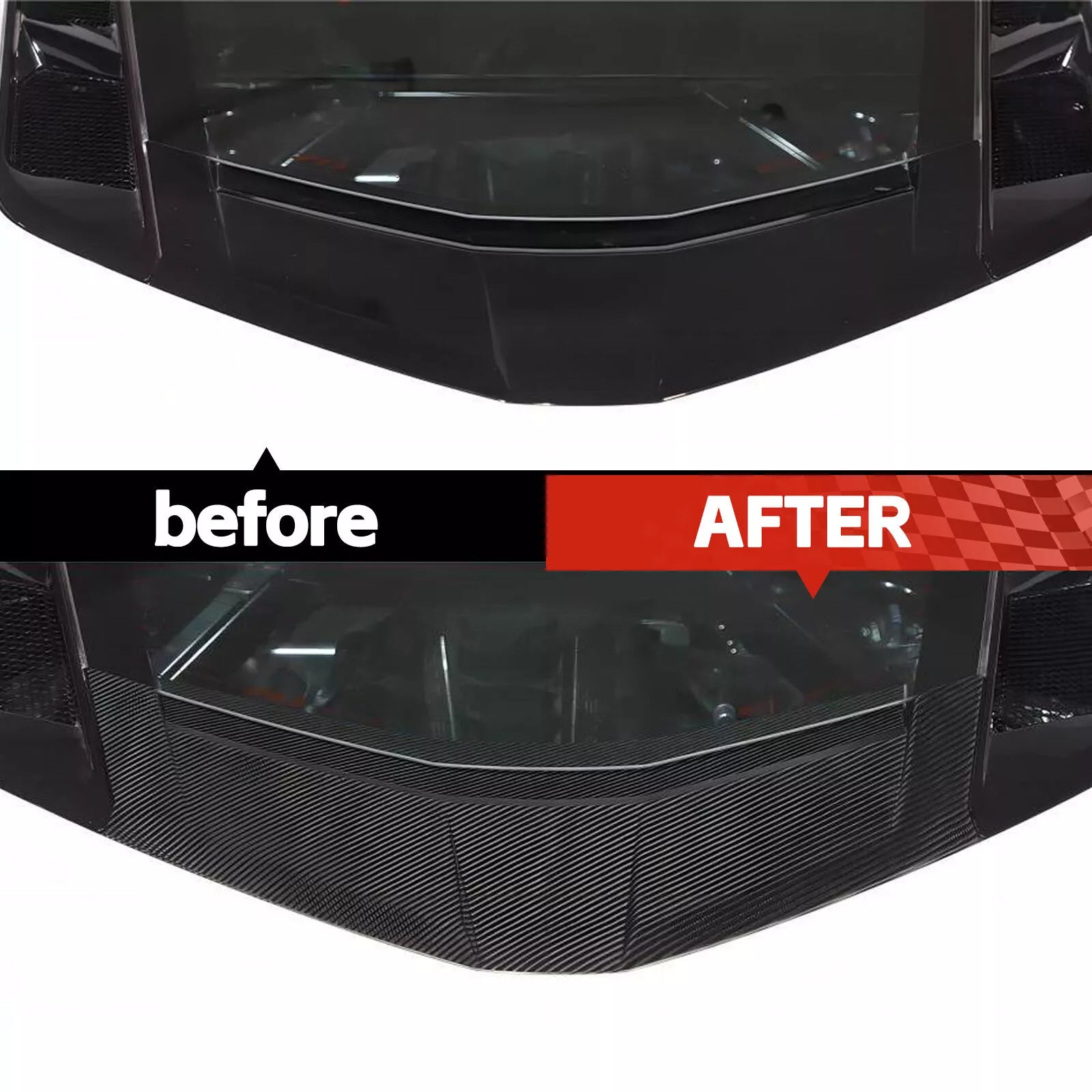 Carbon Fiber Rear Window Lower Trim Cover - 2020-2025 C8 Corvette Coupe.