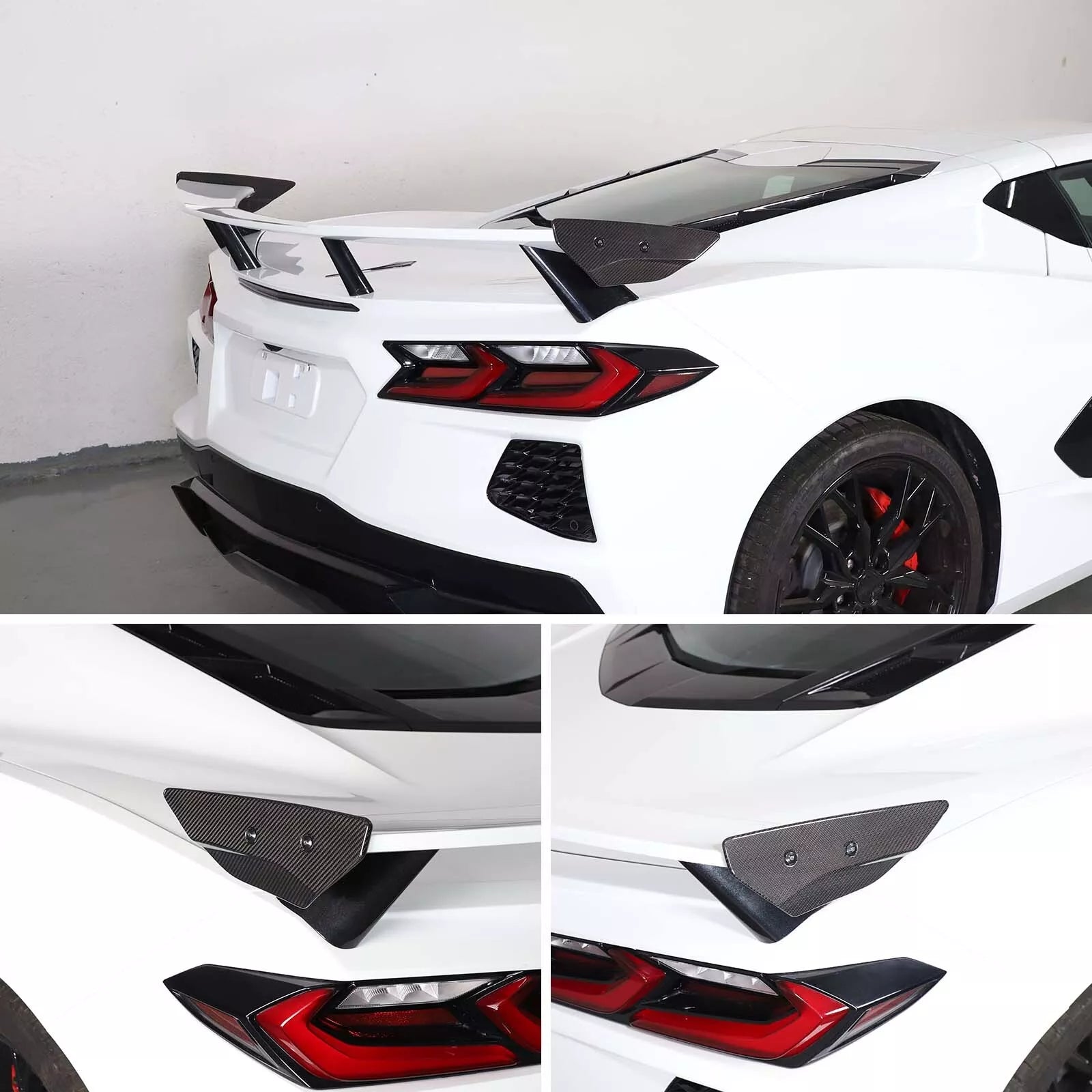 Carbon Fiber Side Spoiler Wing Winglets - 2020-2024 Corvette C8.