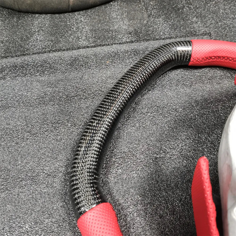 Carbon Fiber LED Steering Wheel w/ Red Leather - Corvette C8 Z51.