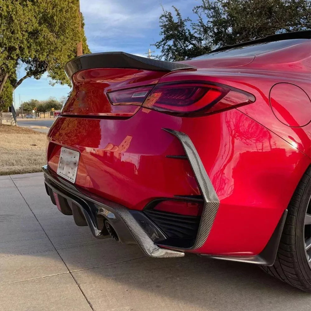 Carbon Rear Bumper Canard Fins C Blades -  Infiniti Q60 Q60S 2016-22.