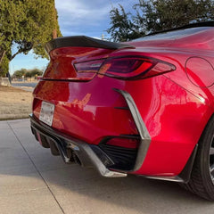 Carbon Rear Bumper Canard Fins C Blades -  Infiniti Q60 Q60S 2016-22.