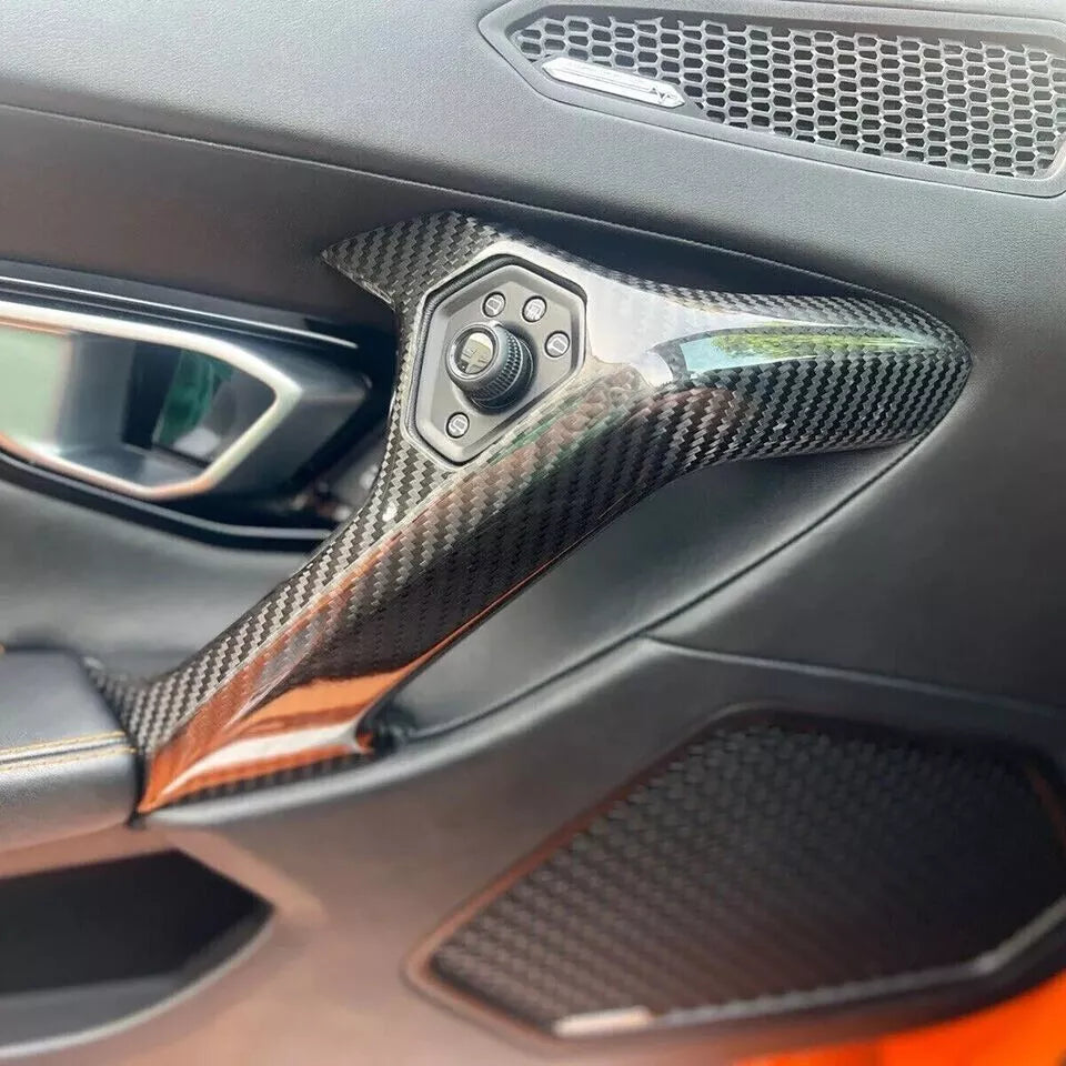Carbon Interior Door Grab Handle Cover Trim - Lamborghini Huracan 2014-21.