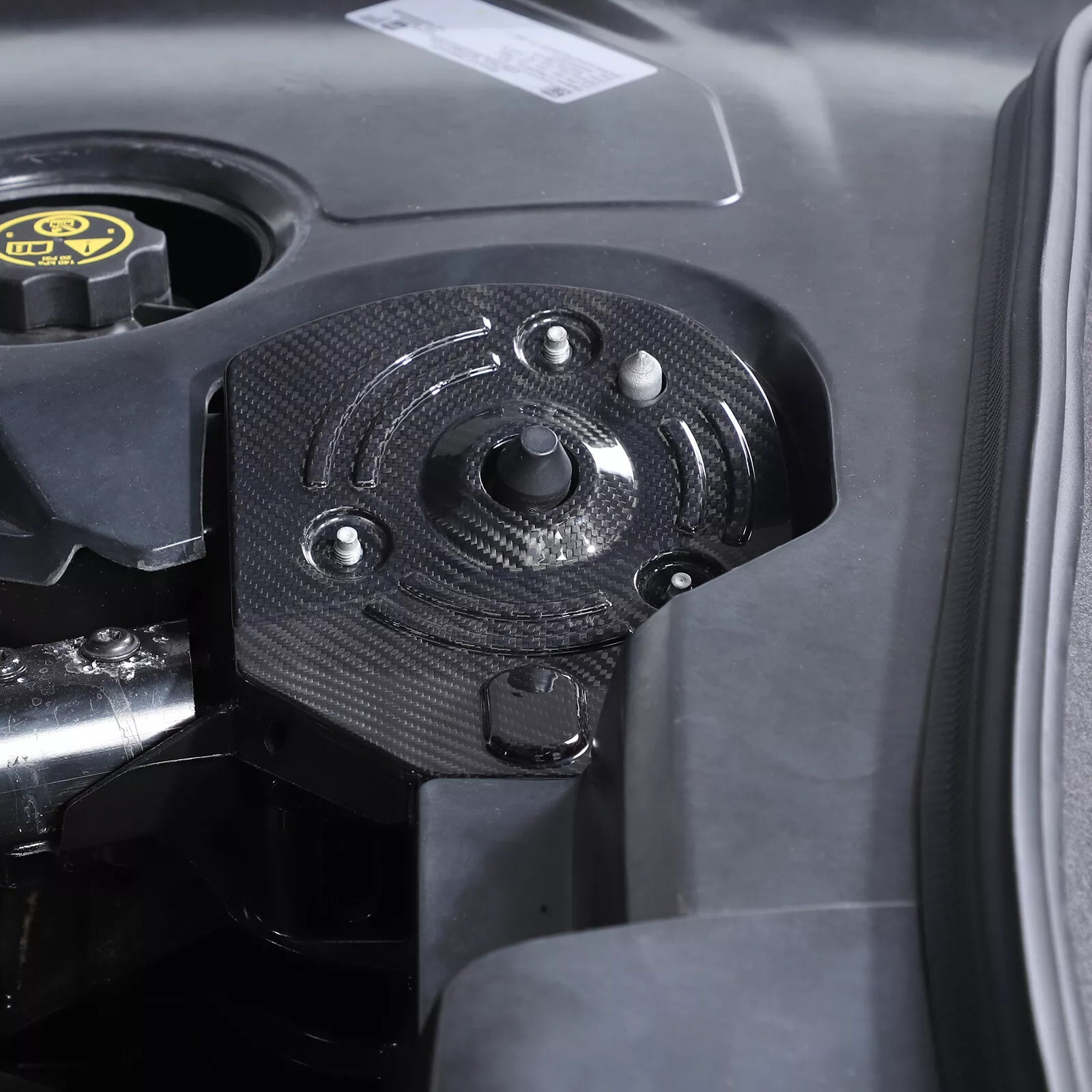 Carbon Fiber Engine Bay Shock Tower Cover Trim - Corvette C8 2020-2025.