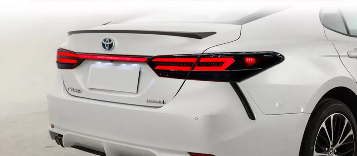 Smoked  Clear LED Tail Lights w/ Trunk Lid Light - 2018-2024 Toyota Camry.
