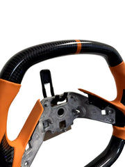 Carbon Fiber Steering Wheel W/ Orange Grip - Corvette C8.