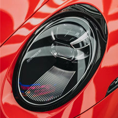 Carbon Fiber Headlight Eyebrows Eyelids Covers - Porsche 911 992 2019 - 2022.