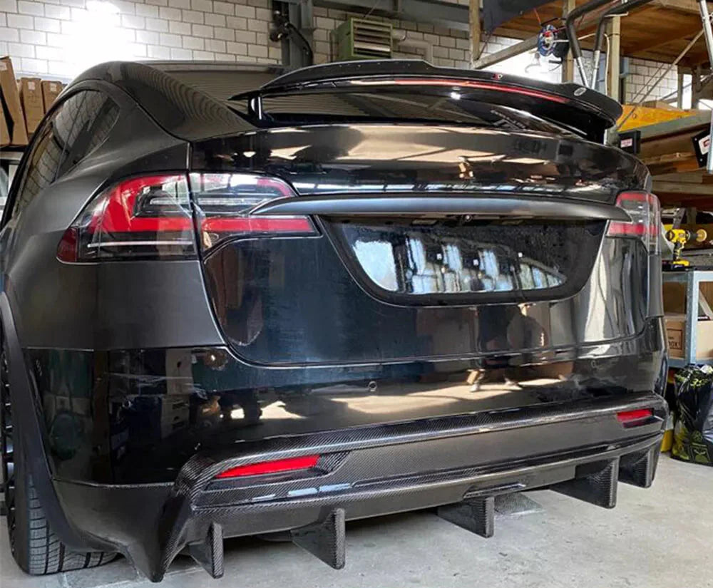 Carbon Fiber Rear Diffuser -  Tesla Model X 2016-21.