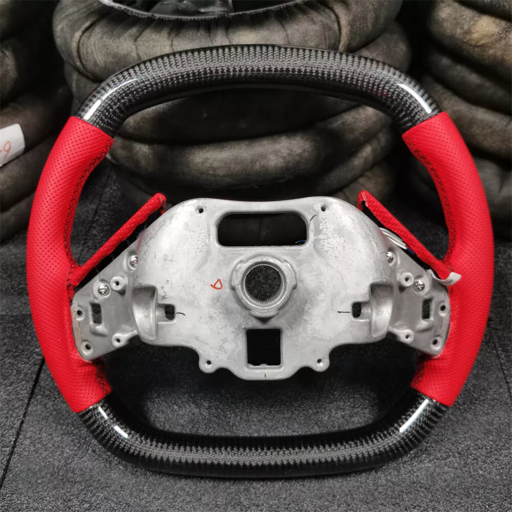 Carbon Fiber LED Steering Wheel w/ Red Leather - Corvette C8 Z51.