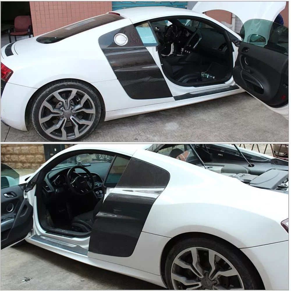 Carbon Side Door Fenders Blade Trims Panel - Audi R8 V8 V10 Coupe 2008-15.