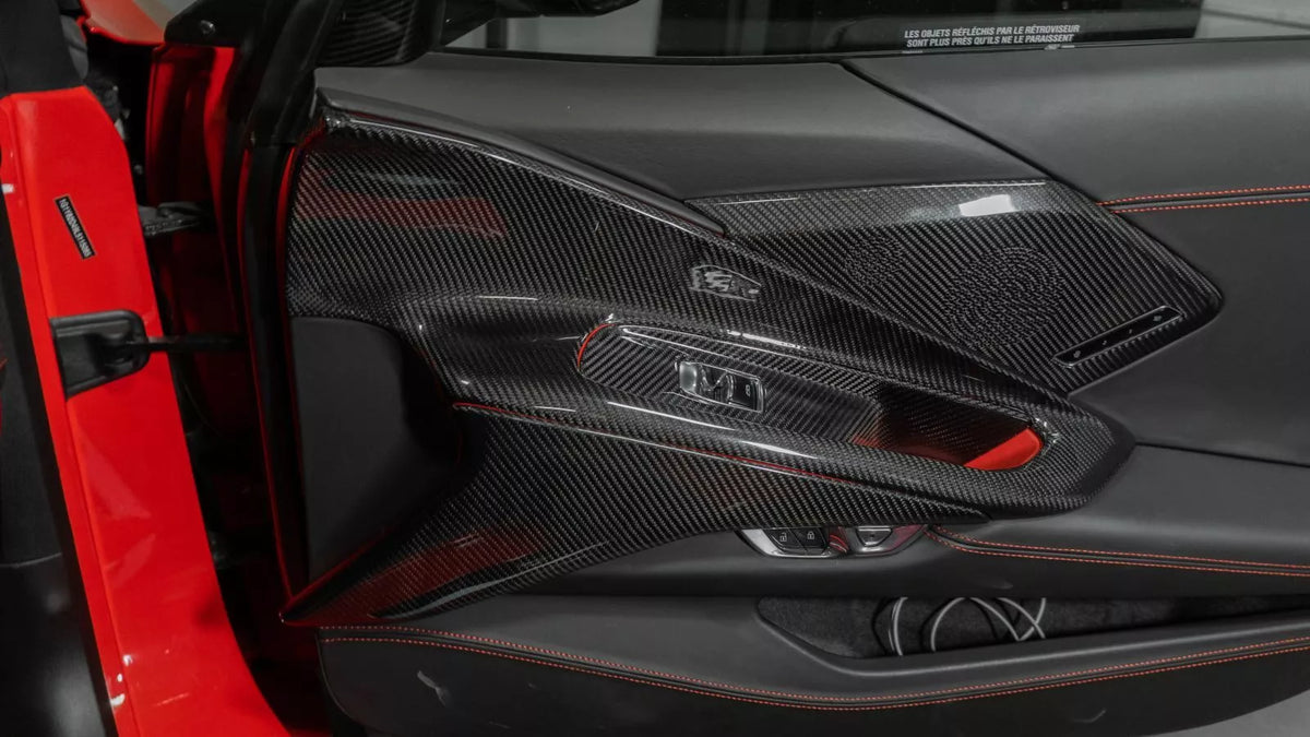 Carbon Fiber Door Sound Speaker Cover Trim - Corvette C8 2020-2025.