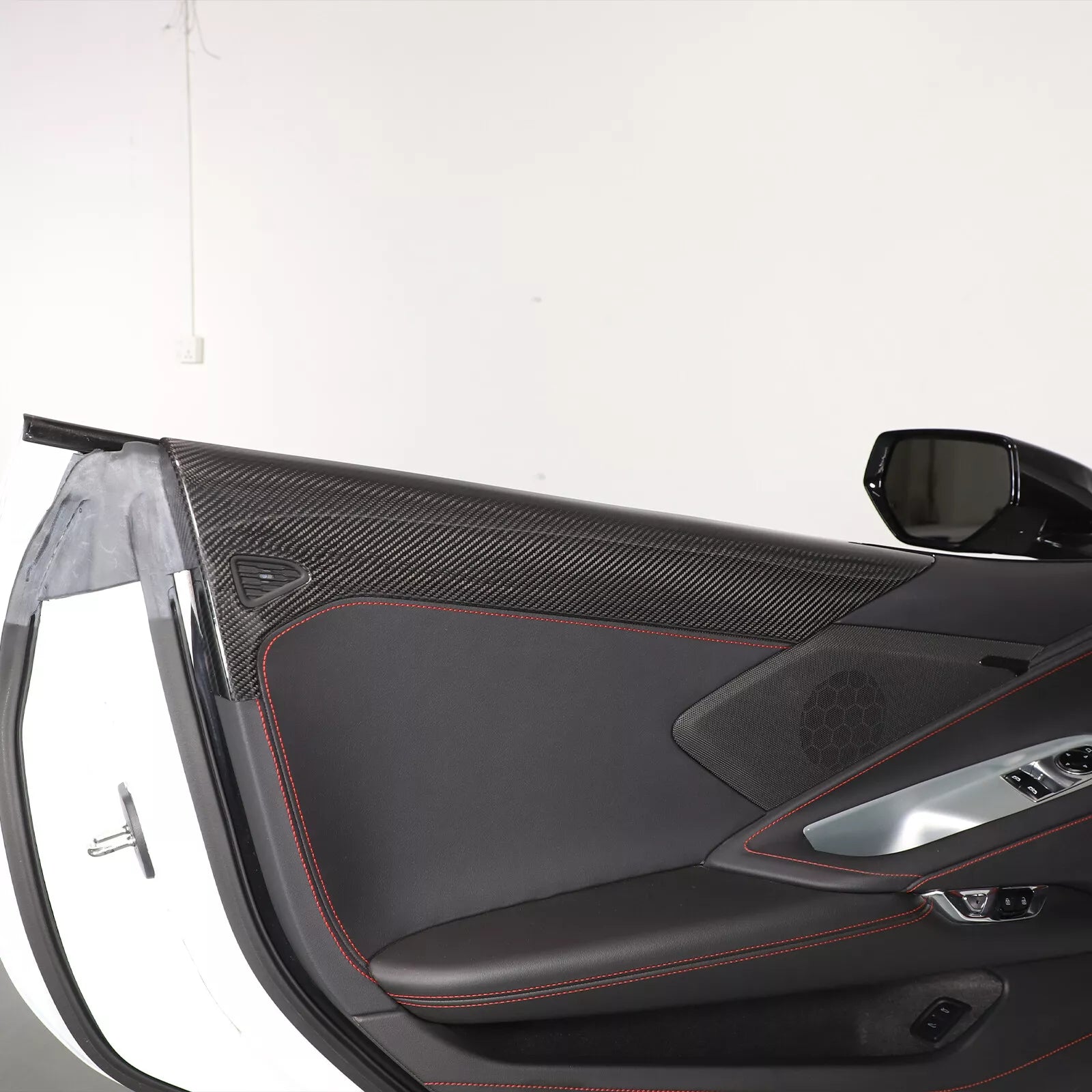 Carbon fiber Interior Door Upper Panel trim Cover - Corvette C8 20-25.