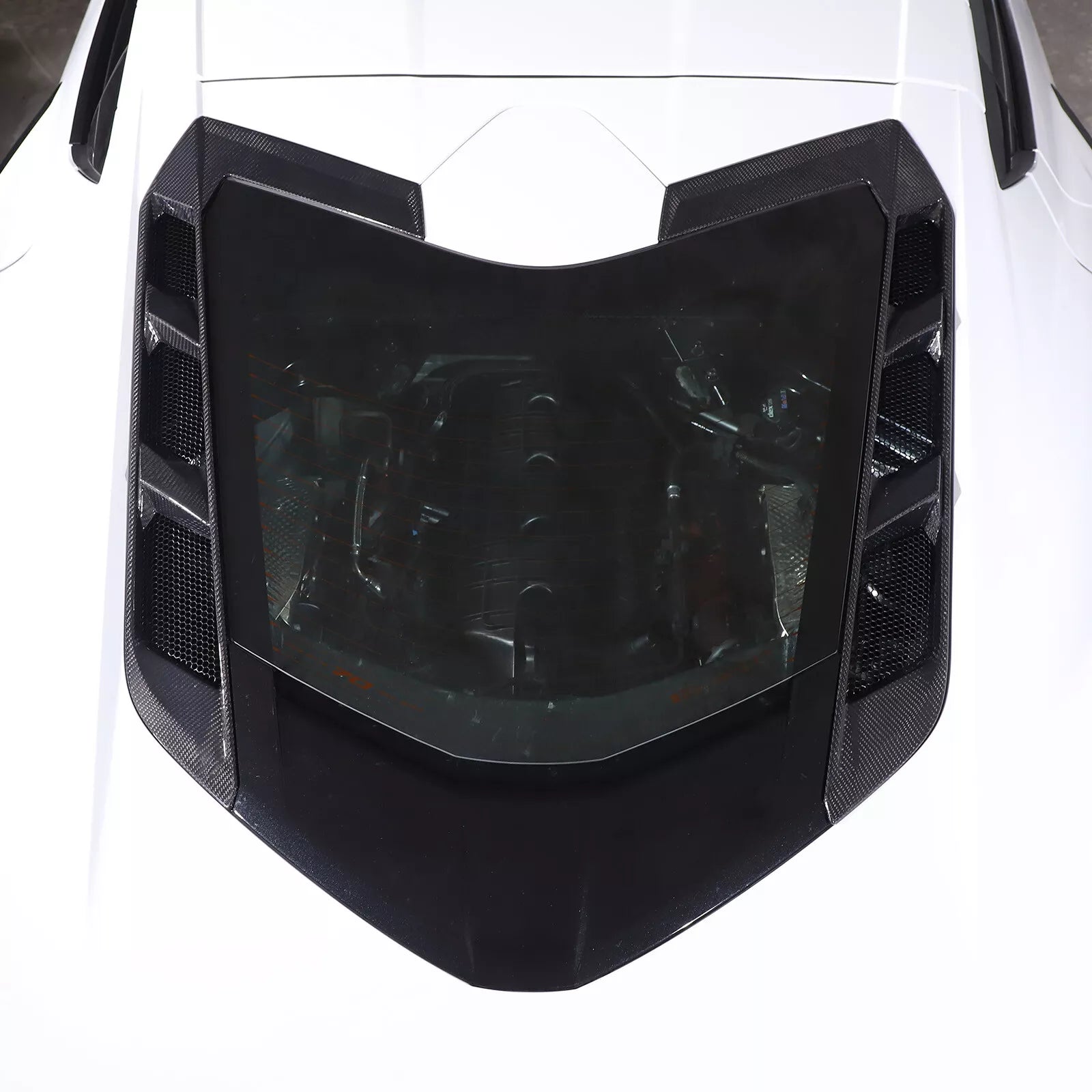 Carbon Fiber Rear Window Trim Cover Set - 2020-25 C8 Corvette Coupe.