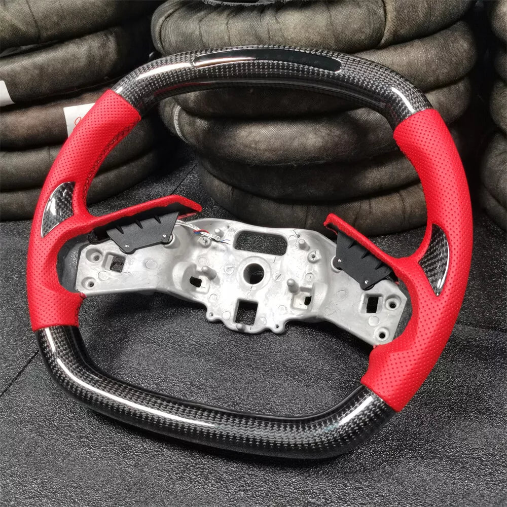 Carbon Fiber LED Steering Wheel w/ Red Leather - Corvette C8 Z51.