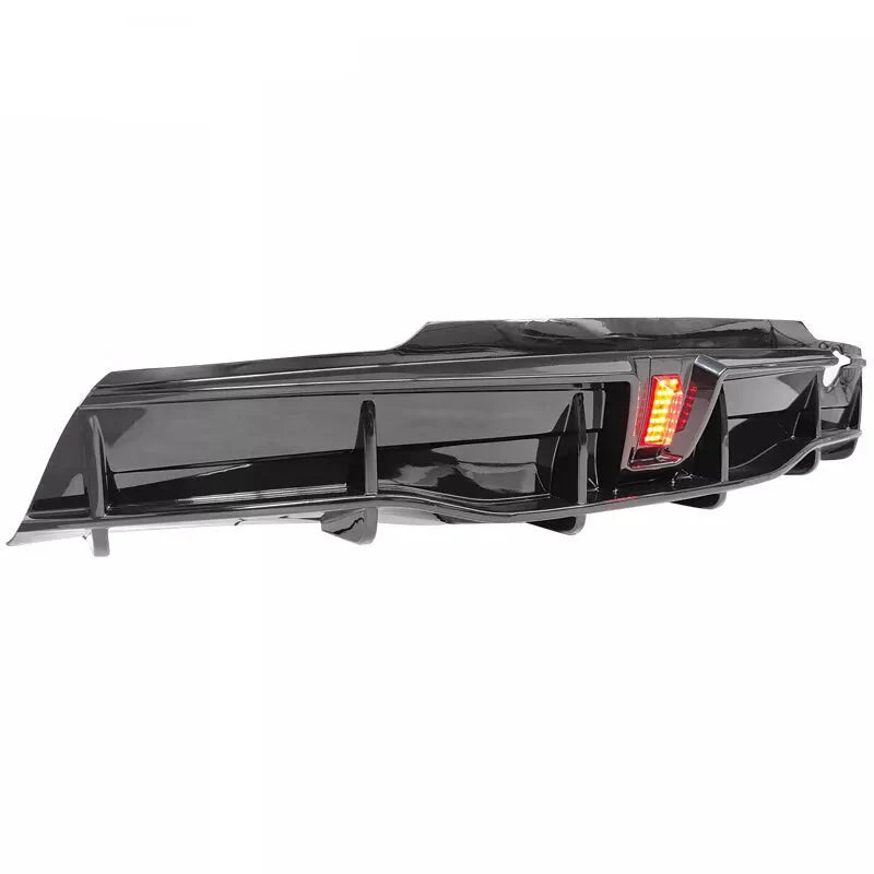 Gloss Black Rear diffuser w/ LED - 20-24 Tesla Model Y.