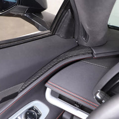 Carbon Fiber Door Inner A-pillarTrim Cover For Corvette C8 2020-2023.