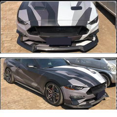 Carbon Front Bumper Lip Spoiler Splitter -  Ford Mustang V8 GT 2018-19.