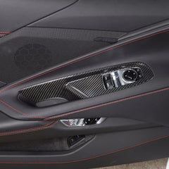 Carbon Fiber Window Lift Switch Panel Cover Trim - Corvette C8.