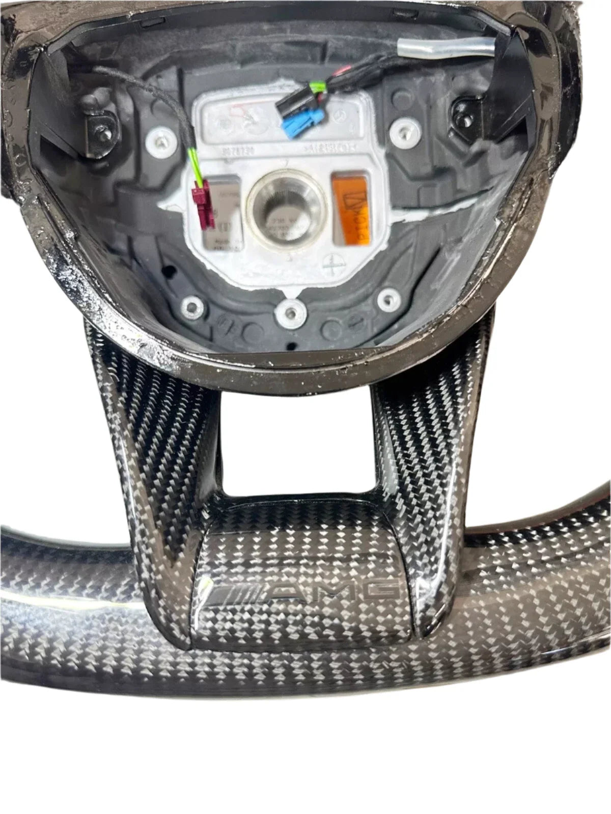 Carbon Fiber Steering Wheel w/  Red Stripe & Paddles - Mercedes CLS63 C63 S63 GLE63 GLS63 CLA45 E63.