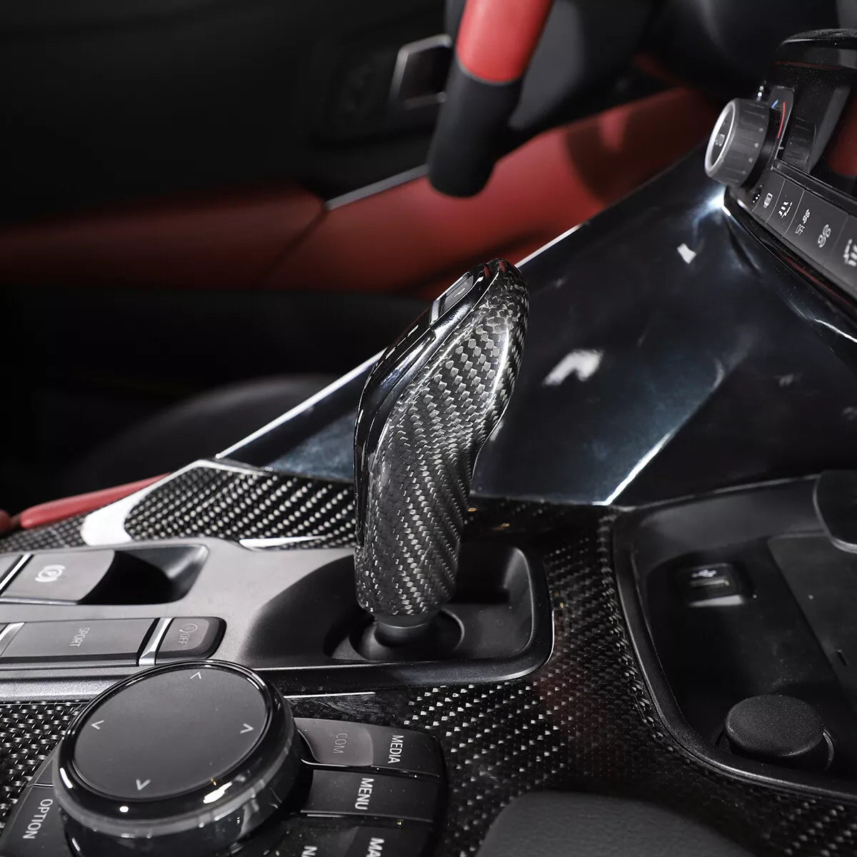 Carbon Fiber Gear Shift Knob Cover - Toyota Supra.