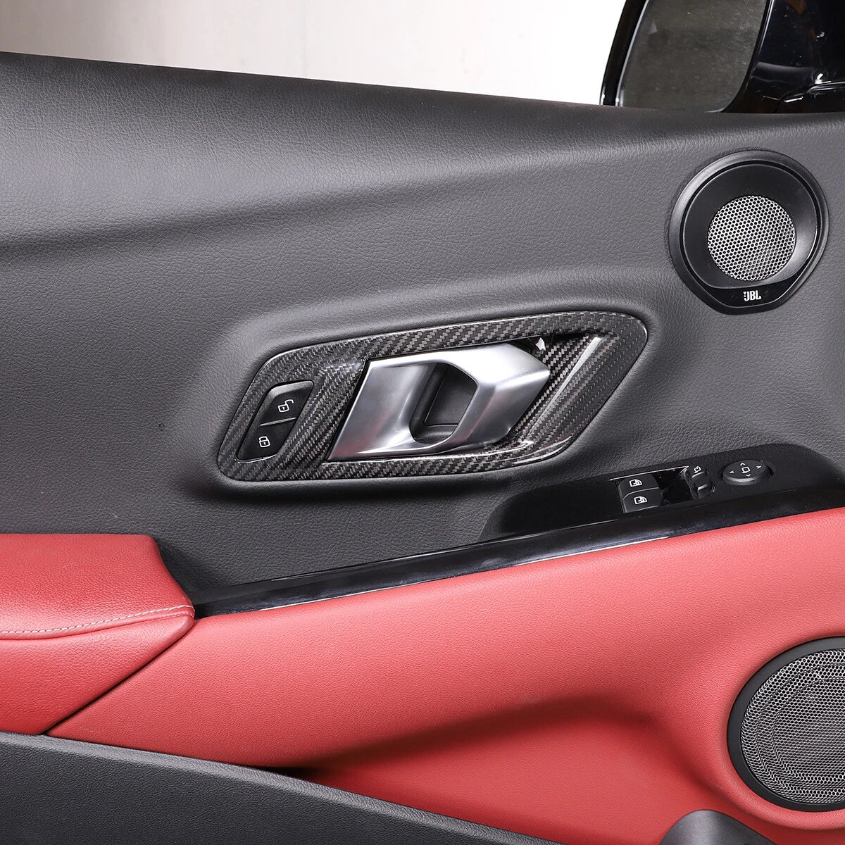 Carbon Fiber Interior Door Handle Frame Cover - Toyota GR Supra 2020-23.