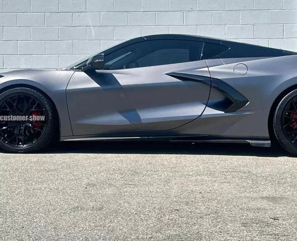 Carbon fiber Side Skirts Extension Panel - Chevrolet Corvette C8 2020-2024.