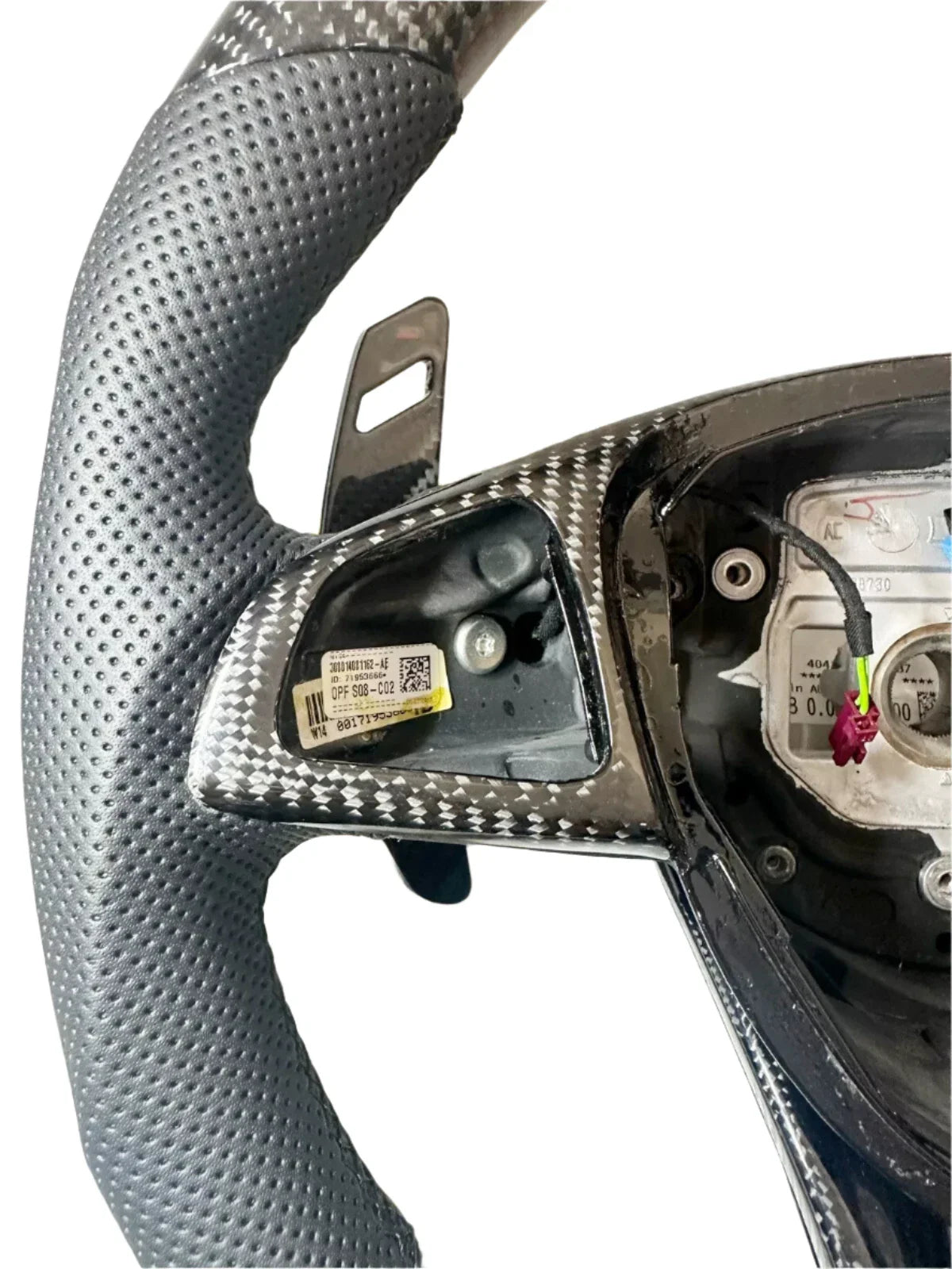 Carbon Fiber Steering Wheel w/  Red Stripe & Paddles - Mercedes CLS63 C63 S63 GLE63 GLS63 CLA45 E63.