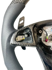 Carbon Fiber Steering Wheel w/  Red Stripe & Paddles - Mercedes CLS63 C63 S63 GLE63 GLS63 CLA45 E63.