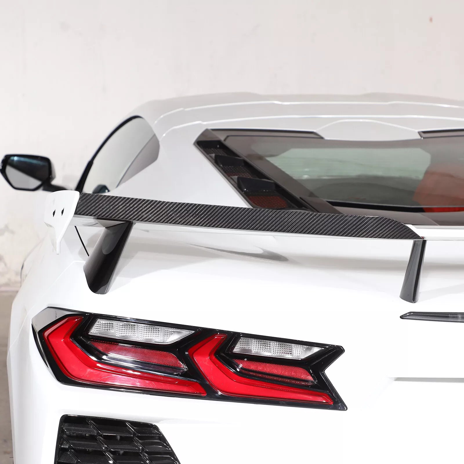 Carbon Fiber Wing Add on Extension Flap - Corvette C8 20+.
