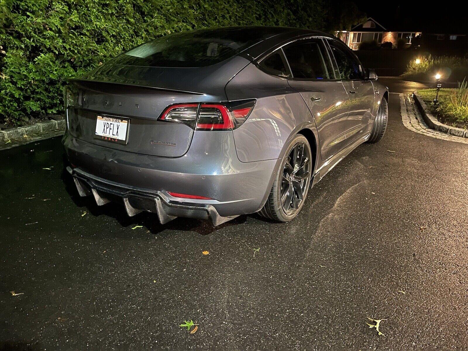 Carbon Fiber Rear Diffuser - Tesla Model 3.