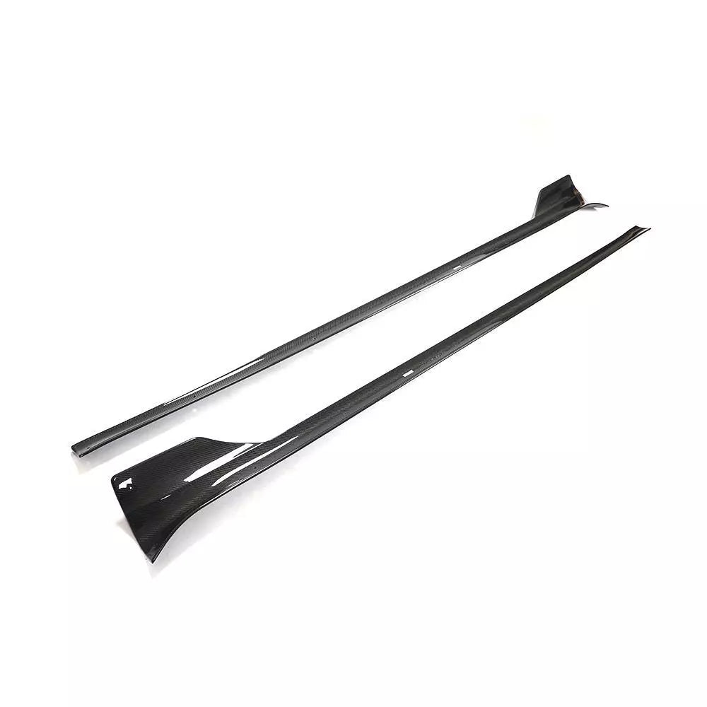Carbon Fiber Side Skirt Extension Lip V1 - Tesla Model S Sedan 2021+.