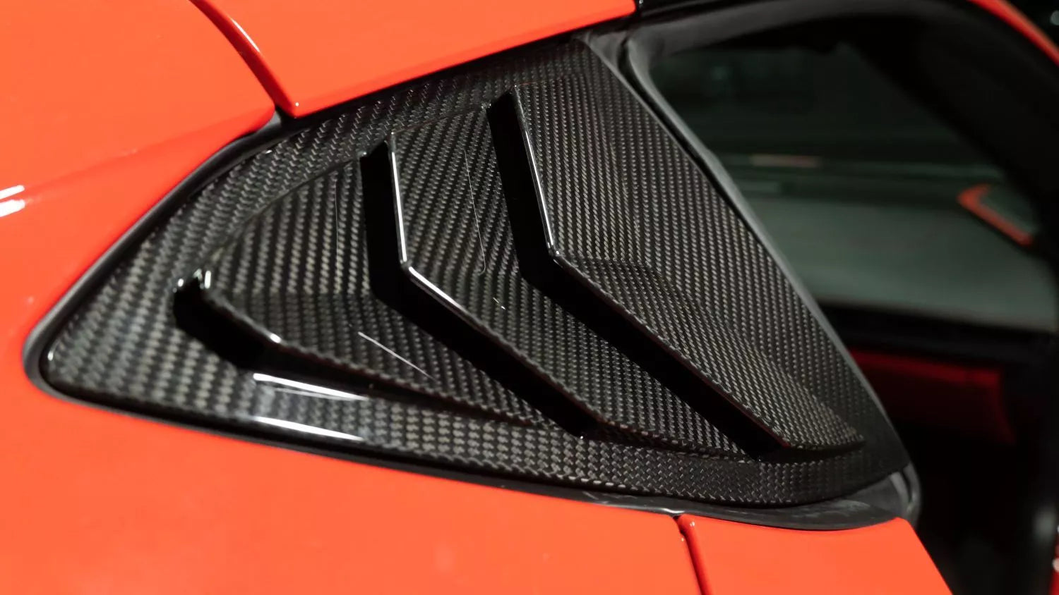 Carbon Fiber Window louver Cover Trim - Corvette C8 Coupe 2020-2024+.