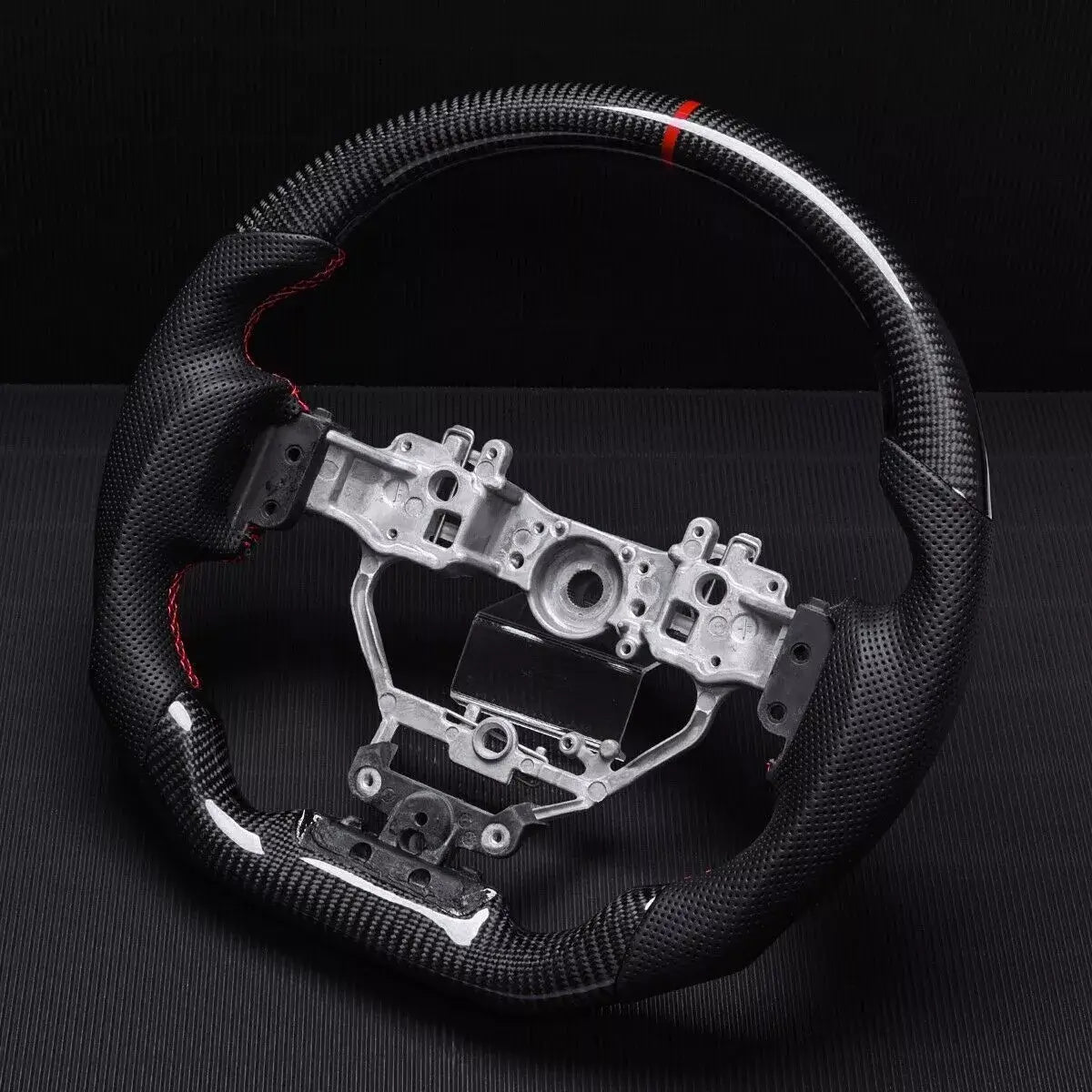 Carbon Fiber Steering Wheel w/ Red Stripe - Lexus IS250/IS300/IS350/ & RX350.