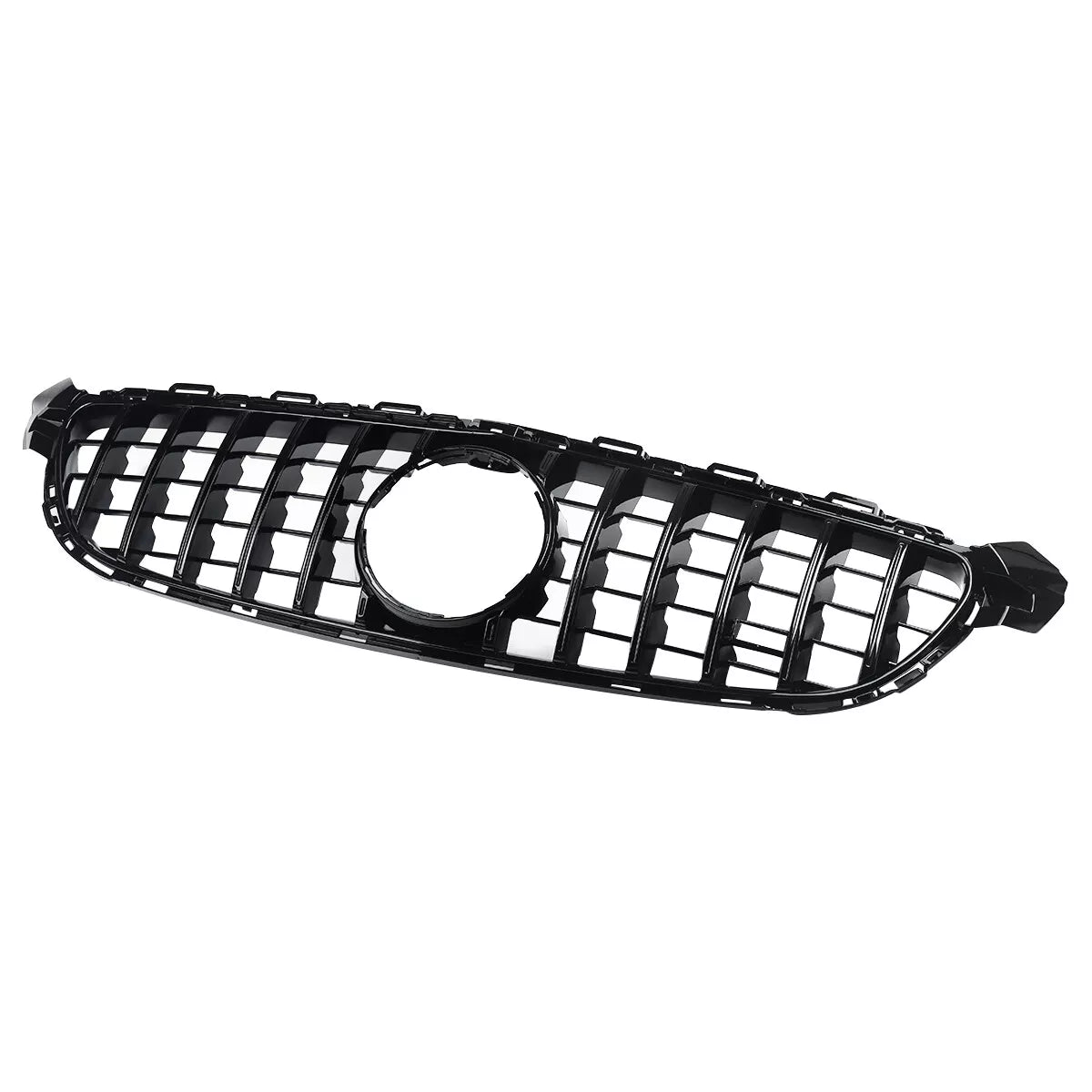 Gloss Black GT R Grille Grill For Mercedes-Benz W205 C63 C63S 2015-2018.