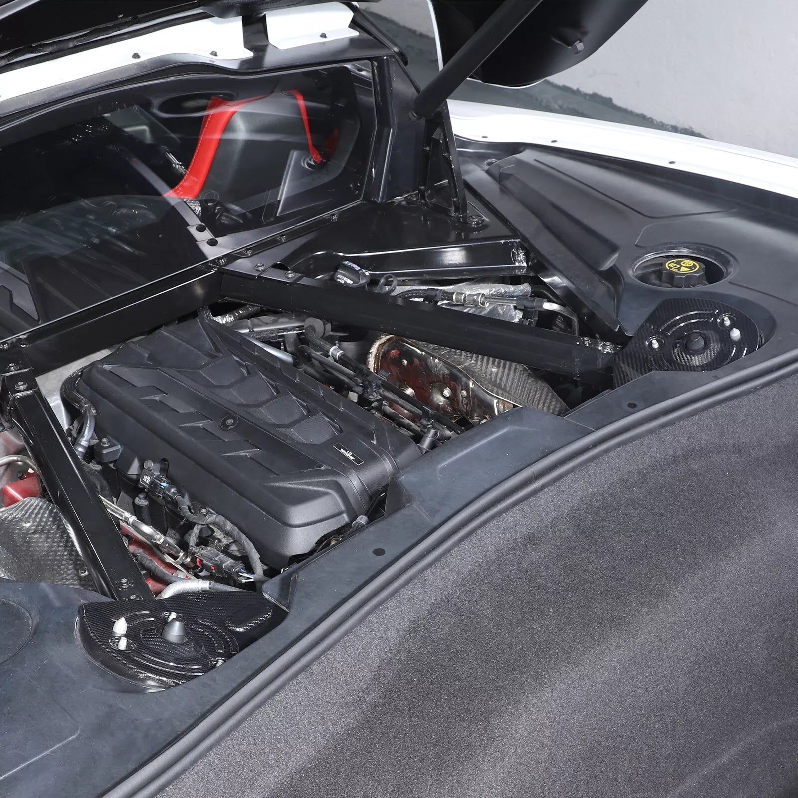 Carbon Fiber Engine Bay Shock Tower Cover Trim - Corvette C8 2020-2025.