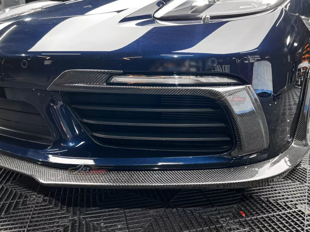 Carbon Fiber Front Bumper Bumper Canards - Porsche 718 (982) Boxster Cayman.