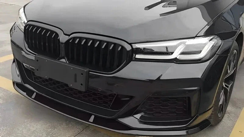 3D Style Gloss Black Front Lip - BMW 5 Series G30 G31 M Sport.