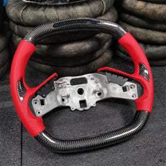 Carbon Fiber LED Steering Wheel w/ Red Leather - Corvette C8 Z51.