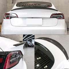 Carbon Fiber OEM+ Rear Trunk Spoiler - 2017-2023 Tesla Model 3.