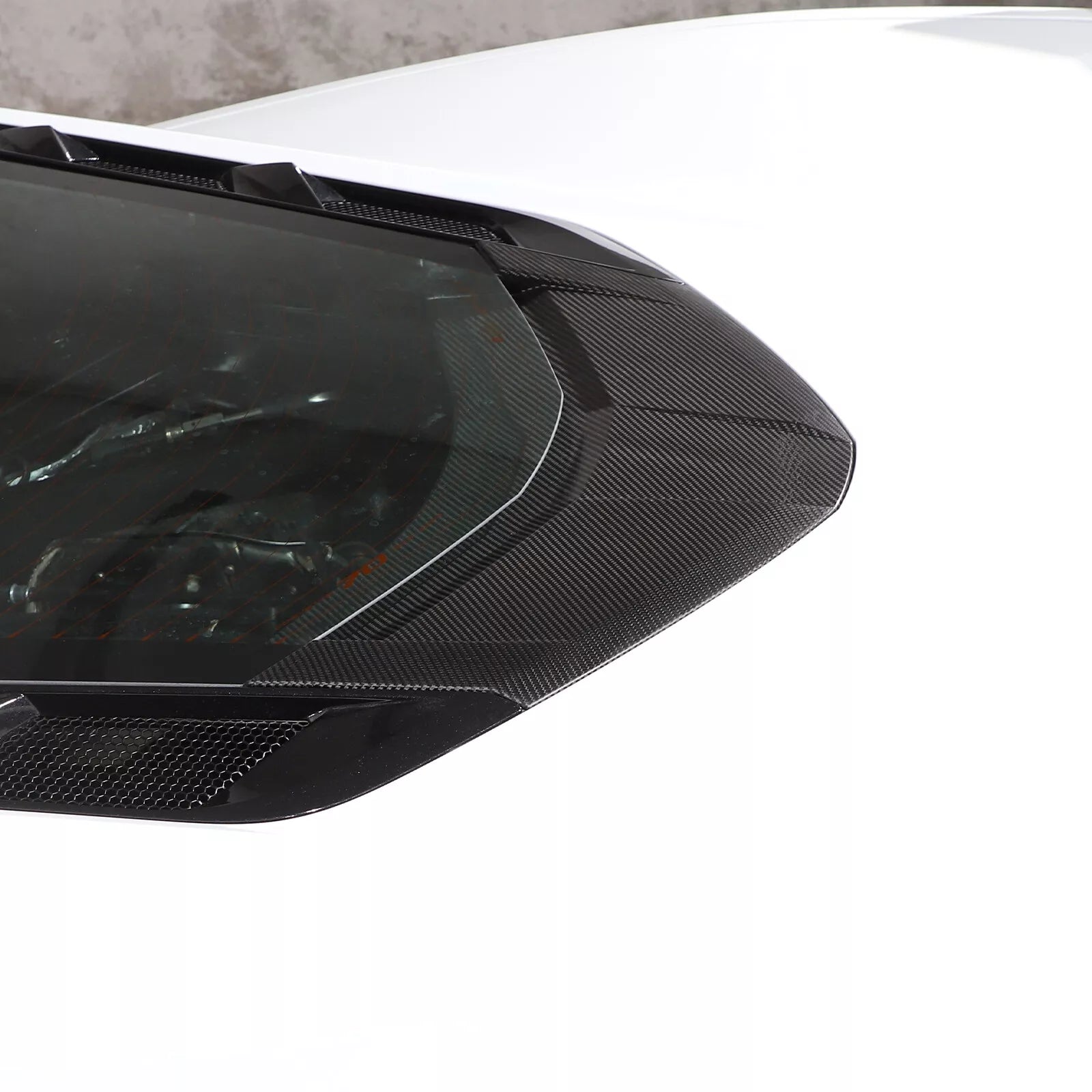 Carbon Fiber Rear Window Trim Cover Set - 2020-25 C8 Corvette Coupe.