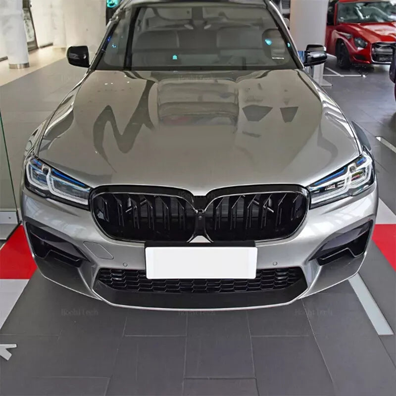 Gloss Black Front Kidney Grille Dual Slat Grill - BMW G30 5 Series.
