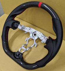 Carbon Fiber Steering Wheel w/ Red Stripe - Nissan 370z Z34.