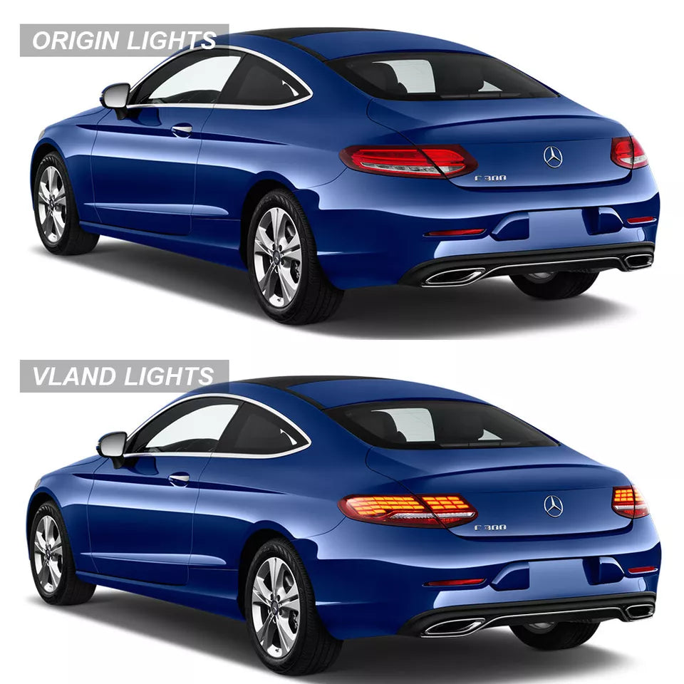 FULL LED Tail Lights Sequential w/ Animation - 2015-2021 Mercedes Benz C-Class.